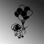 Wallity Astronaut 2 Escultura de Pared de Metal Negra